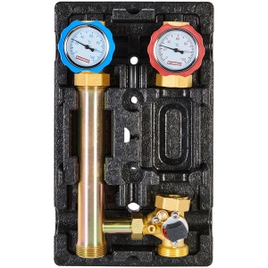 Насосная группа с 3-х ходовым приводным смесителем 1, без насоса правая в теплоизоляции ROMMER