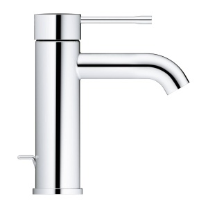 Смеситель для раковины GROHE Essence+ с низким изливом и донным клапаном, хром