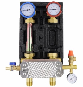 Насосная группа с теплообменником 28 пластин, без насоса в теплоизоляции ROMMER