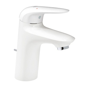 Смеситель для раковины GROHE Eurostyle с донным клапаном, белая луна