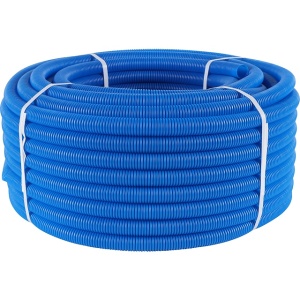 Труба гофрированная STOUT ПНД, цвет синий, наружным диаметром 23 мм для труб диаметром 16 мм