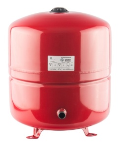 Расширительный бак на отопление 50 л. с опорными стойками с диафрагмой (красный) STOUT