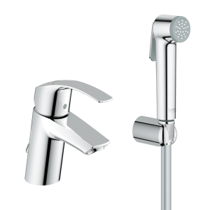 Смеситель для раковины GROHE Eurosmart New с цепочкой и гигиеническим душем, хром