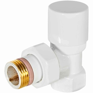 Клапан запорно-балансировочный STOUT Design белый, угловой 1/2"