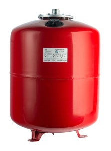 Расширительный бак на отопление 50 л. с опорными стойками (красный) STOUT