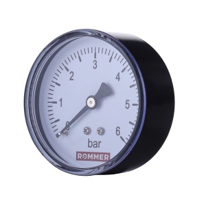 Манометр аксиальный Dn 63 мм ¼", 0...6 бар, кл.2.5 Rommer