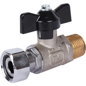 Кран шаровой с накидной гайкой 1/2" НР/накидная гайка бабочка STOUT