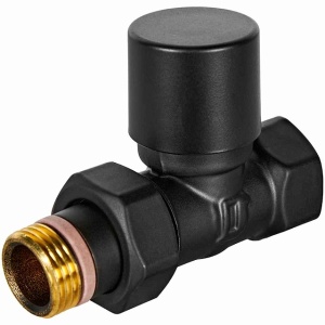 Клапан запорно-балансировочный STOUT Design черный, прямой 1/2"