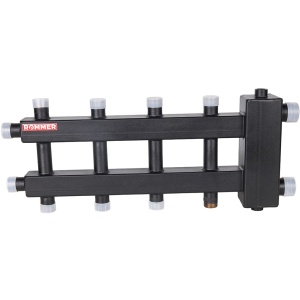 Коллектор (дублер компакт) с гидроразделителем на 2+2+1 контура до 60 кВт ROMMER