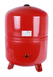 Расширительный бак на отопление 100 л. с опорными стойками с диафрагмой (красный) STOUT