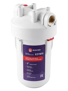 Колба EZYB10 1" BIG BLUE 10", белая, кронштейн, ключ "MIZUWA"
