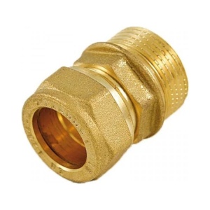 Муфта обжимная для медной трубы с наружной резьбой 12 R1/2" Tiemme