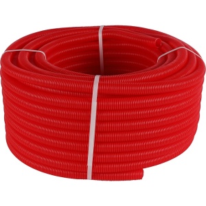 Труба гофрированная STOUT ПНД, цвет красный, наружным диаметром 28 мм для труб диаметром 20 мм