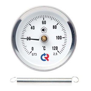 Термометр биметаллический РОСМА БТ-30.010 63 мм, 0-150C, кл. 2,5, накладной с пружиной